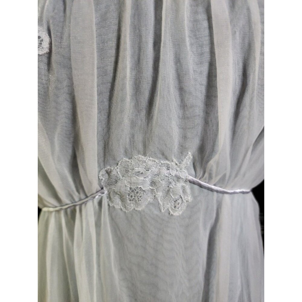 Vintage 1970s Gossard Artemis Pale Blue Double Layer Chiffon Nightgown Wedding S - Picture 11 of 15